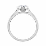 Ellie Design 18K Oval Natural Diamond Solitaire Ring