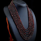 953.0 Tcw. Garnet 7 Strand Necklace - Gorgeous