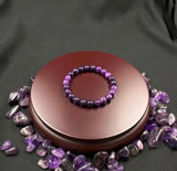 Natural Amethyst Round Beads, Stretchable Bracelet
