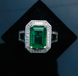32.05CT High Quality Lab Grown Emerald 925 Sterling Silver
