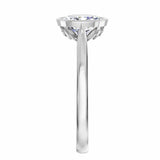 Ellie Design 18K Oval Natural Diamond Solitaire Ring