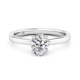 Zara Design 18K Oval Natural Diamond Solitaire Ring