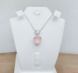 Rose Pink Heart Pendant | Sterling Silver | Beautiful Design | Top Quality
