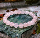 Natural Rose Quartz Stretchable Bracelet.