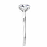 Zara Design 18K Oval Natural Diamond Solitaire Ring