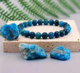 Natural Blue Apatite Stretchable Bracelet.