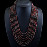 953.0 Tcw. Garnet 7 Strand Necklace - Gorgeous