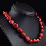 Beautiful 417 Cts Geniune Red Mookite Necklace 20 inches
