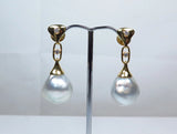 Australian South Sea 15mm Baroque Pearl 18ct Gold & Diamond Earring