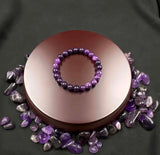 Natural Amethyst Round Beads, Stretchable Bracelet